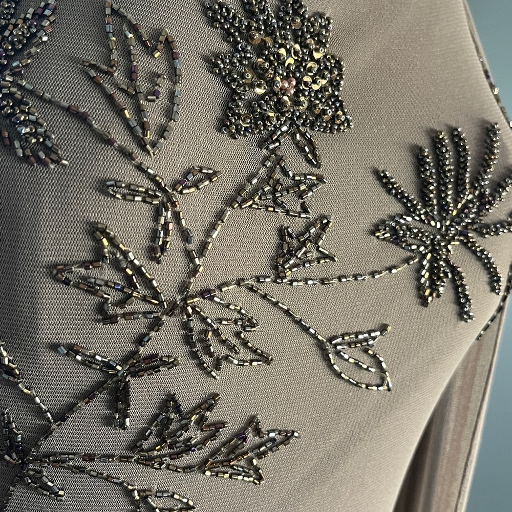 SUE WONG Vintage Nocturne Beaded Gown and scarf wrap - Picture 5 of 17